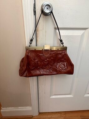 Patricia Nash Ferrara tooled leather frame satchel